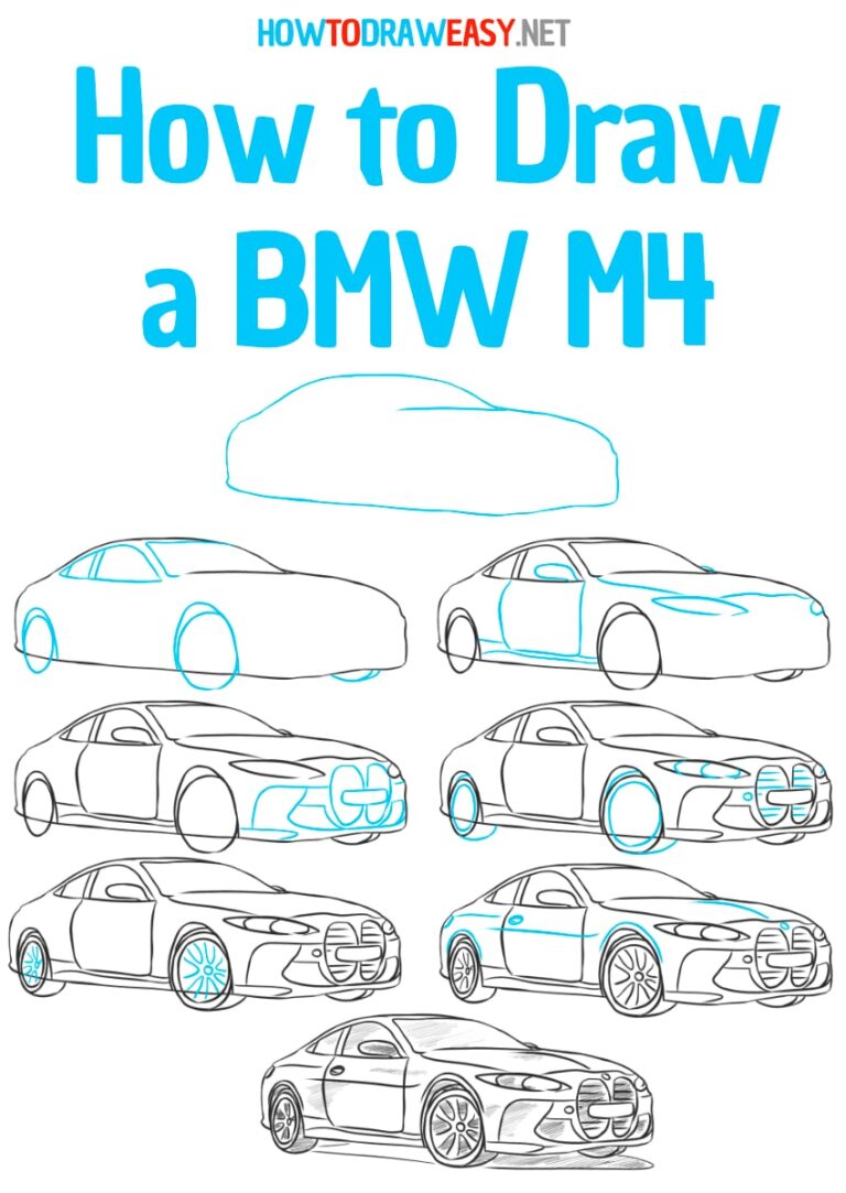 How to Draw a BMW M4 Coupe How to Draw Easy