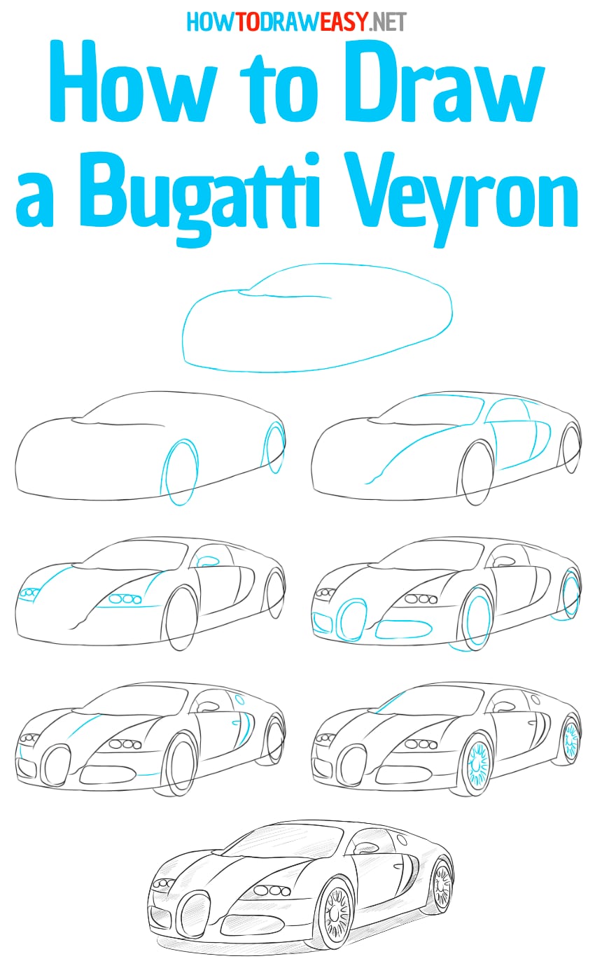 how to draw a bugatti veyron step by step