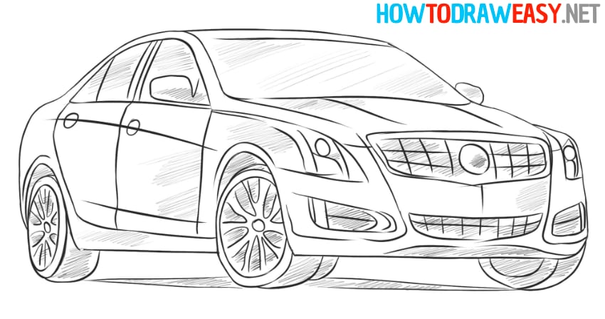 how to draw a cadillac ats easy