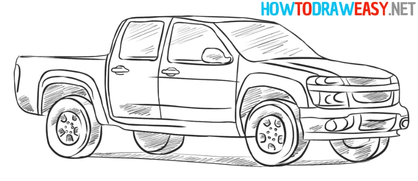 how to draw a chevrolet pickup