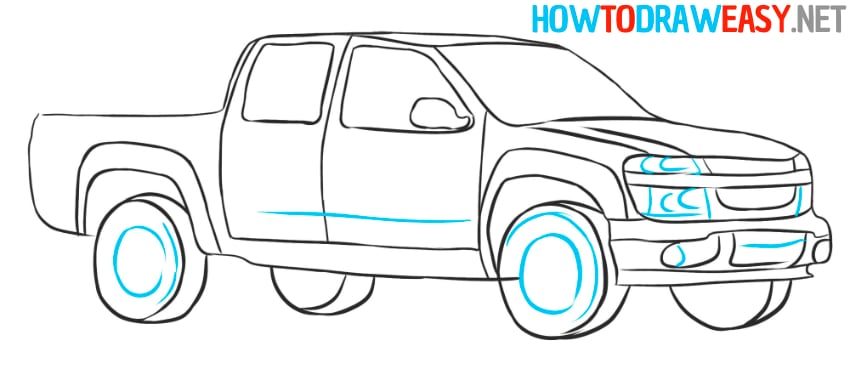 how to draw a chevy pickup