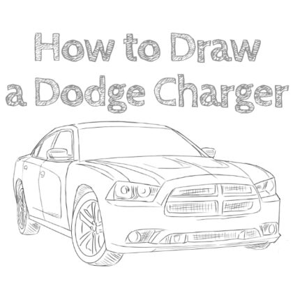 how to draw a dodge charger easy