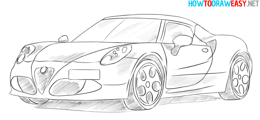 how to draw a sports car easy