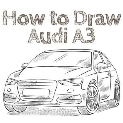 how to draw an audi a3 easy