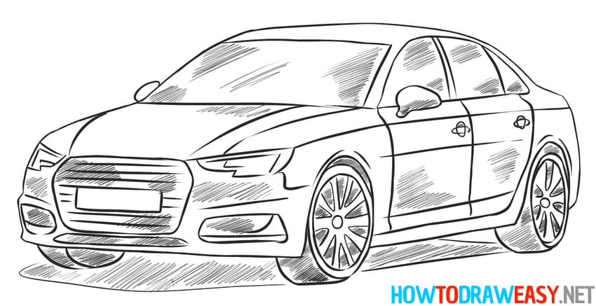 how to draw audi a4