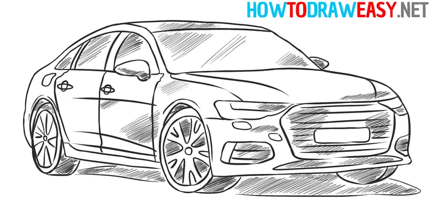 how to draw audi car