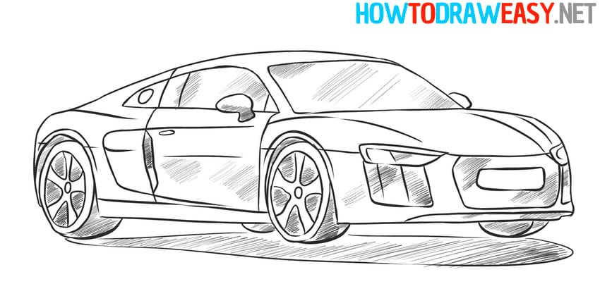 how to draw audi r8