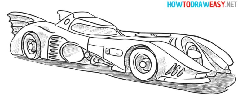 How to Draw the Batmobile - How to Draw Easy