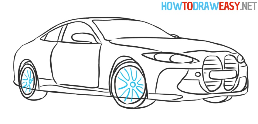 how to draw bmw m4 easy