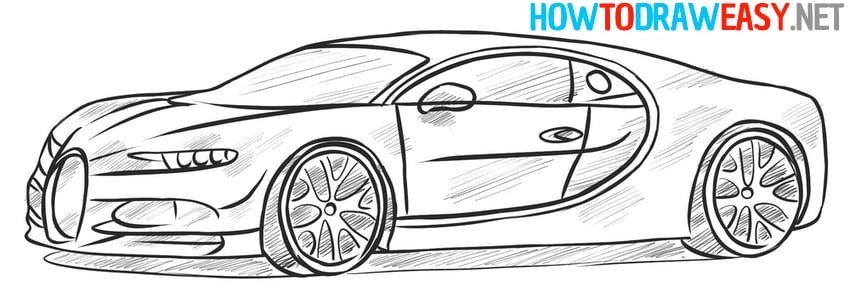 how to draw bugatti chiron