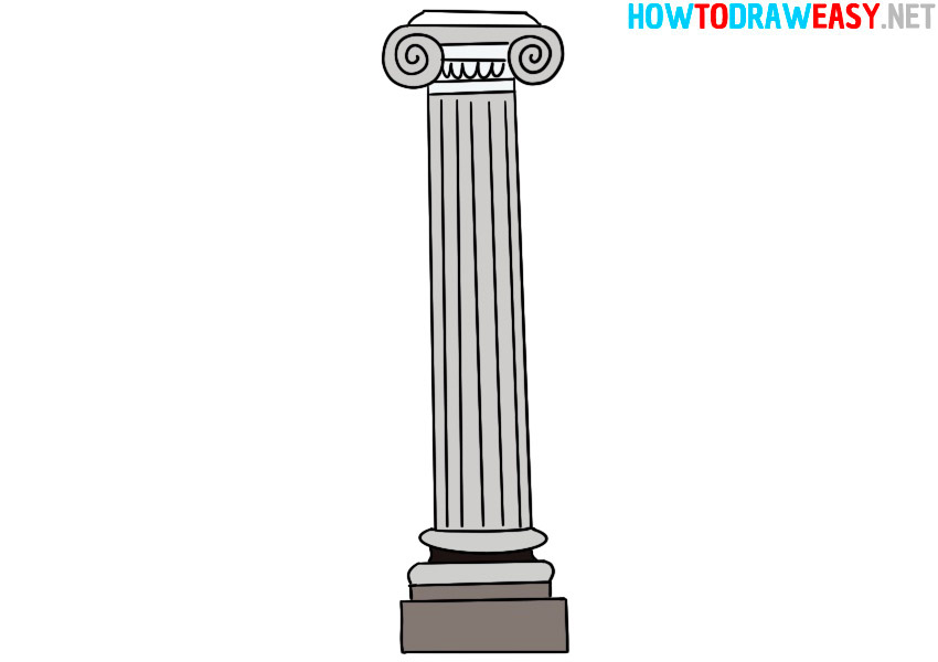 how to draw greek column