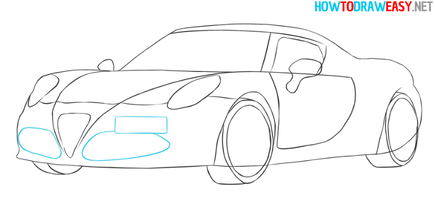 how to draw simple sports car