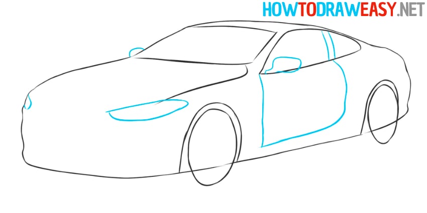 how to drawing coupe car easy