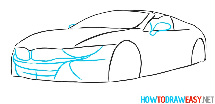how to sketch bmw i8 roadster