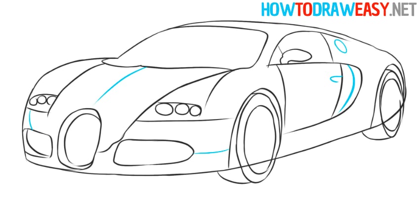 how to sketch bugatti