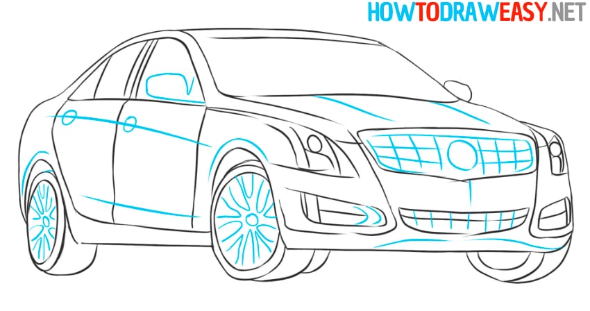 how to sketch cadillac ats