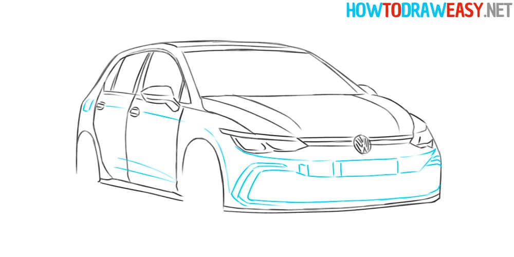 how to sketch golf car