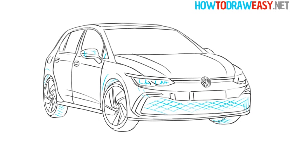 how to sketching volkswagen car