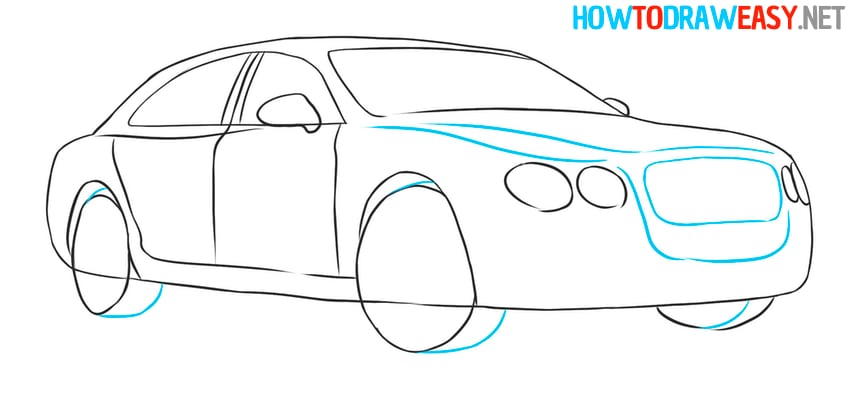 luxury car drawing sketch
