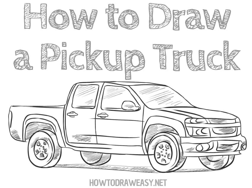 pickup truck drawing tutorial simple
