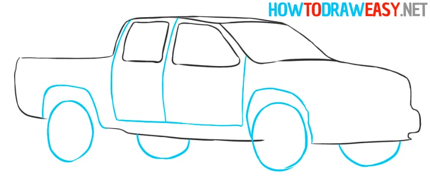 pickup wheels drawing