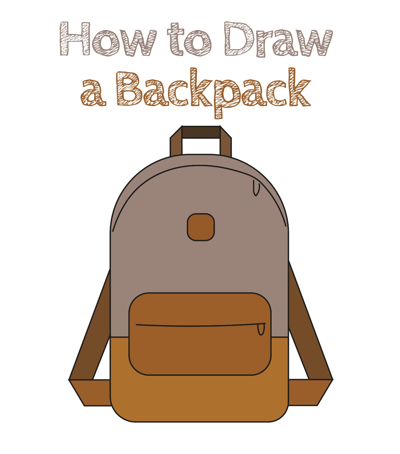 Draw a Backpack Step by Step