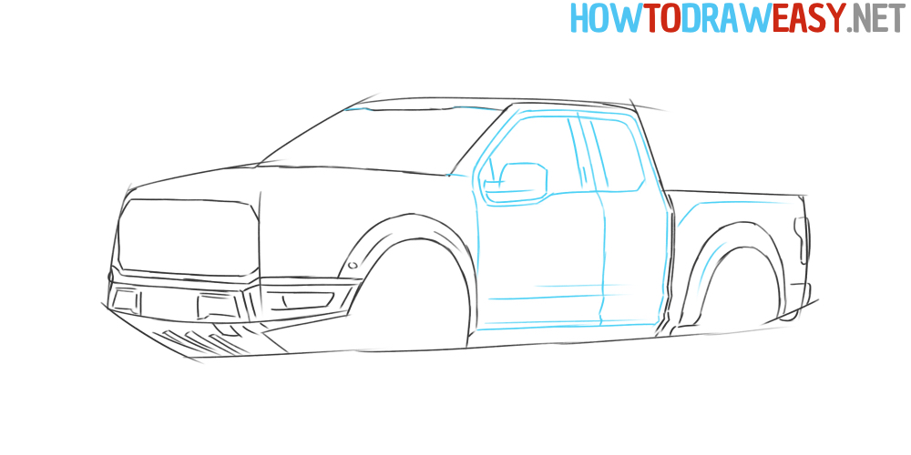Drawing tutorial pickup truck