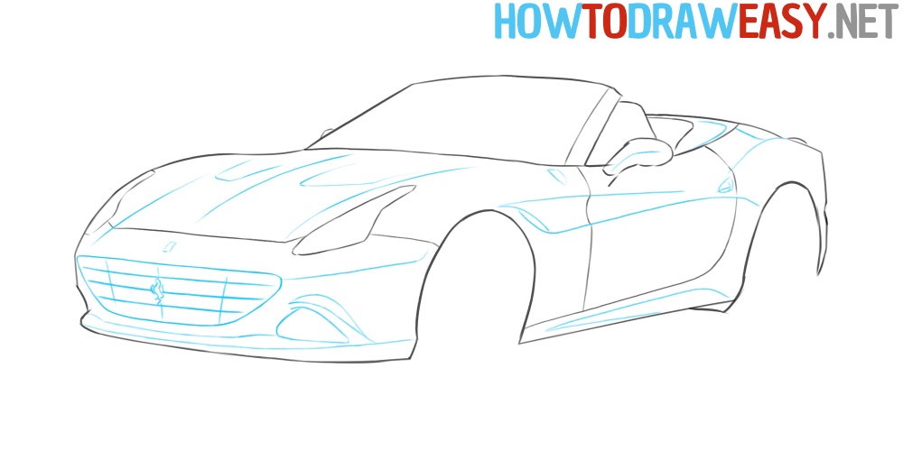 Ferrari Roadster Drawing Tutorial