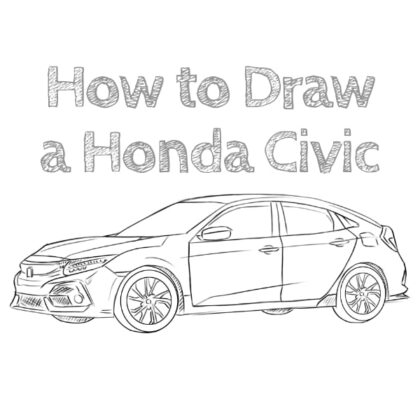Honda Civic Simple Drawing Tutorial