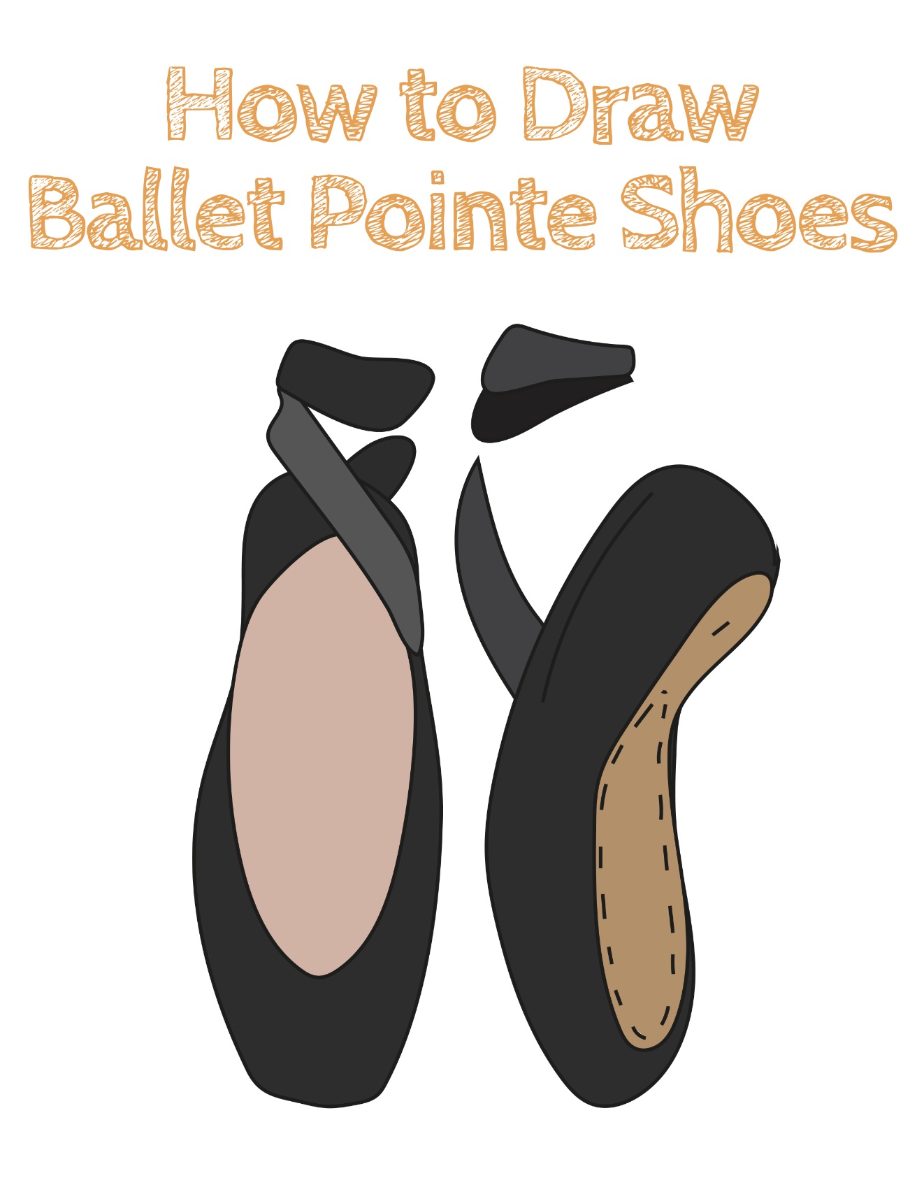 How to Draw Ballet Shoes Drawing