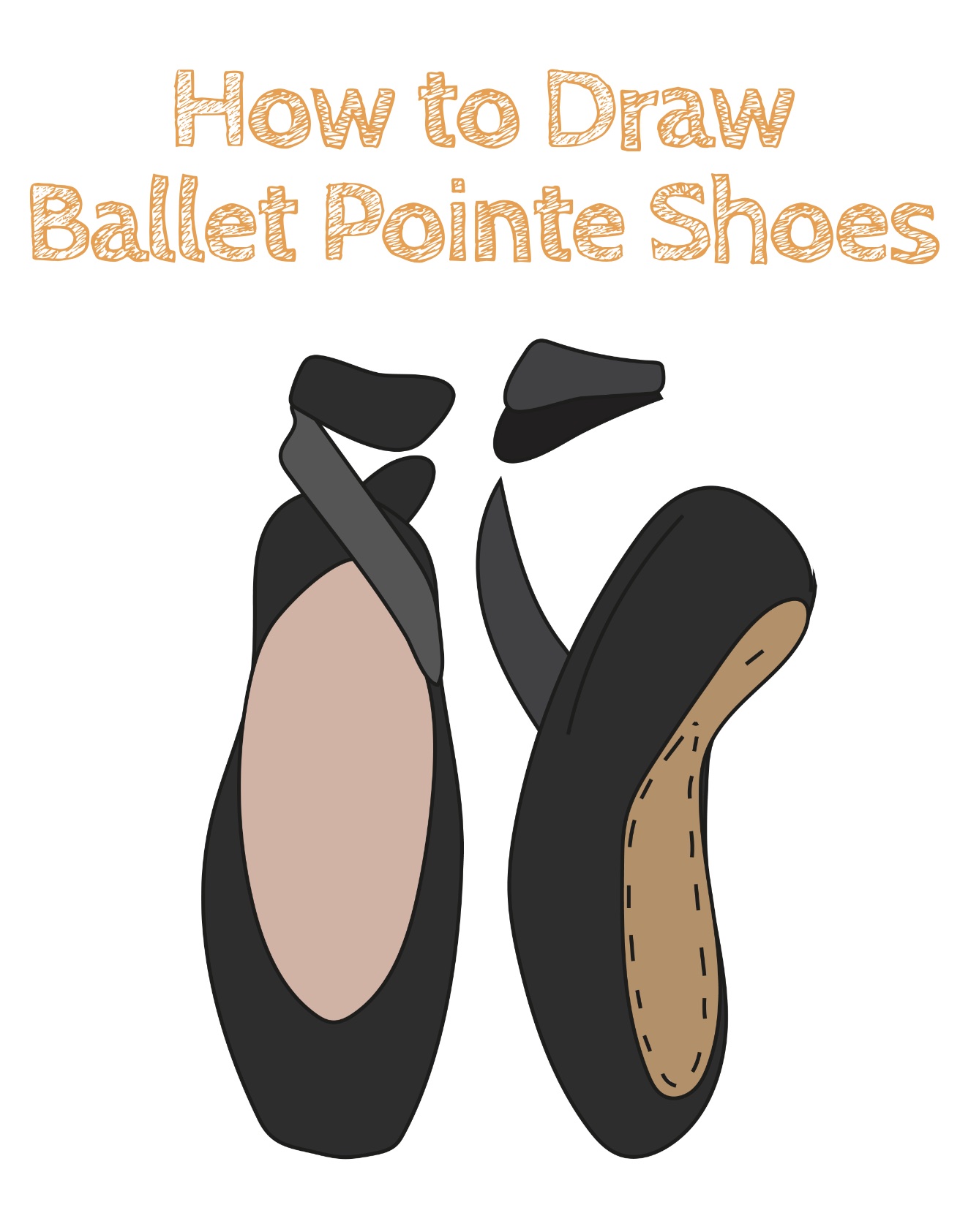 How To Draw Ballet Pointe Shoes