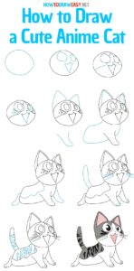 How to Draw a Cute Anime Cat - How to Draw Easy