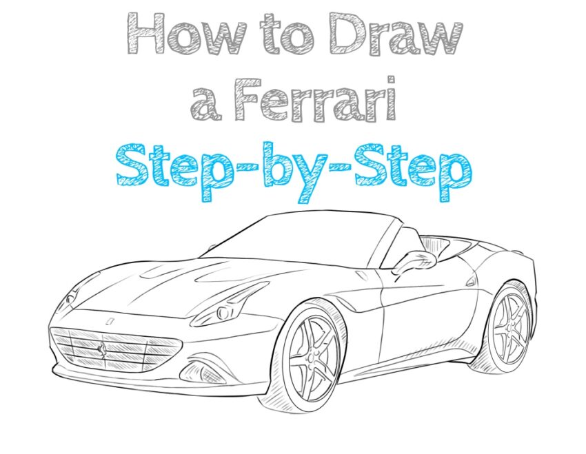 How To Draw A Ferrari Drawing  850x659 