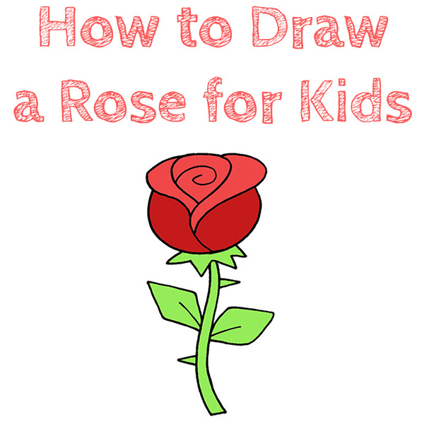 How to Draw a Rose for Kids