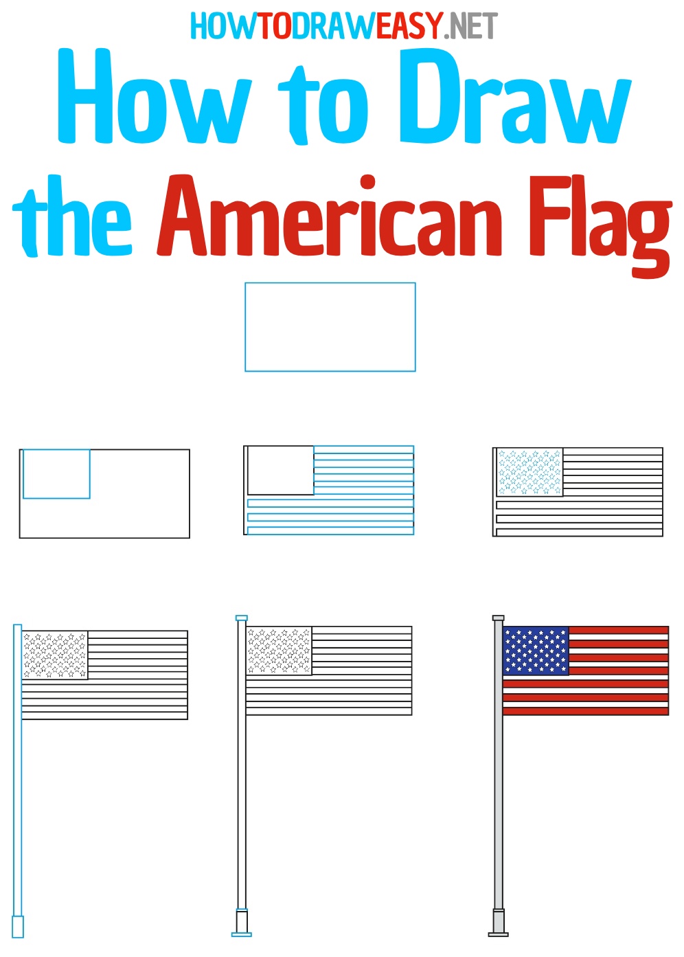 How to Draw the American Flag Step by Step
