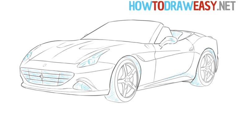 How to Draw a Ferrari Step by Step - How to Draw Easy