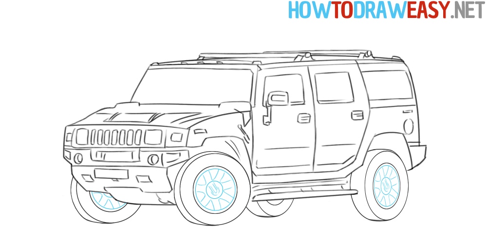 Hummer H2 Drawing Tutorial Easy