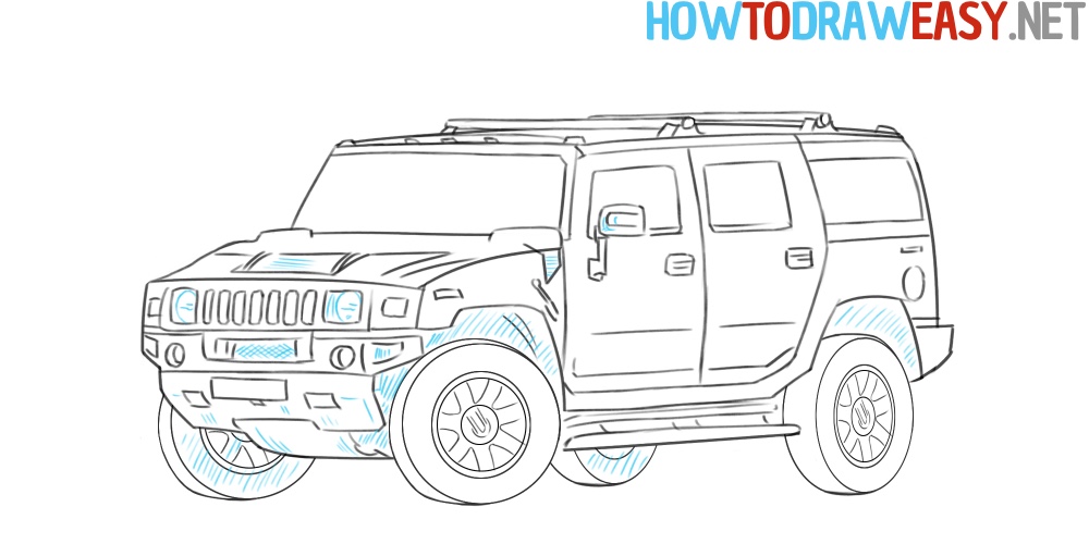 Hummer H2 Simple Drawing