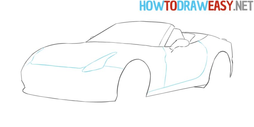 Roadster Car Drawing Tutorial  850x425 