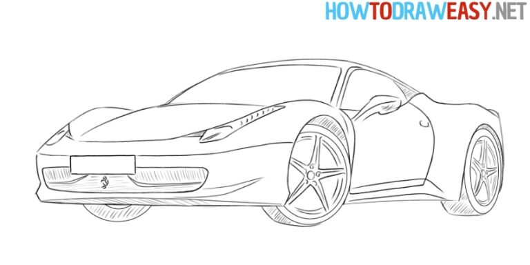 How to Draw a Ferrari 458 Italia - How to Draw Easy