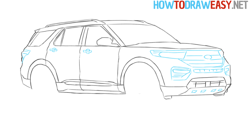 ford car easy drawing