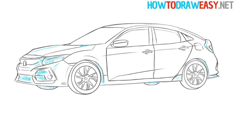 How to Draw a Honda Civic - How to Draw Easy
