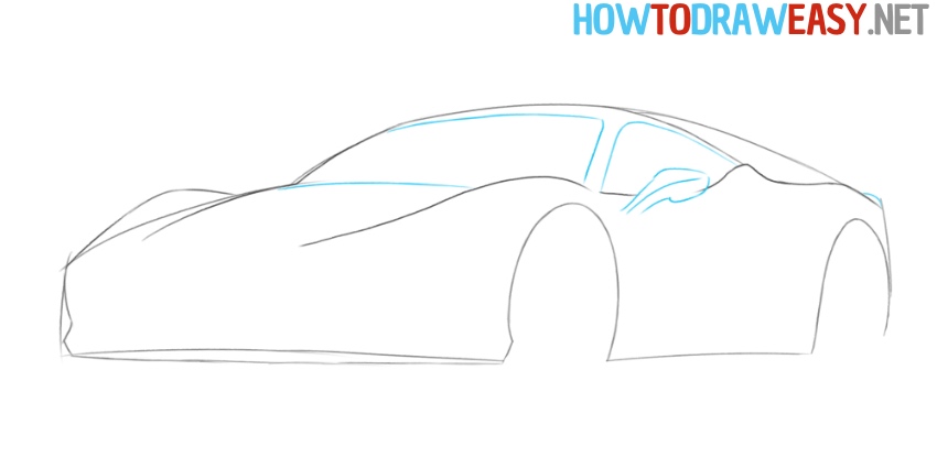 how to draw a car ferrari