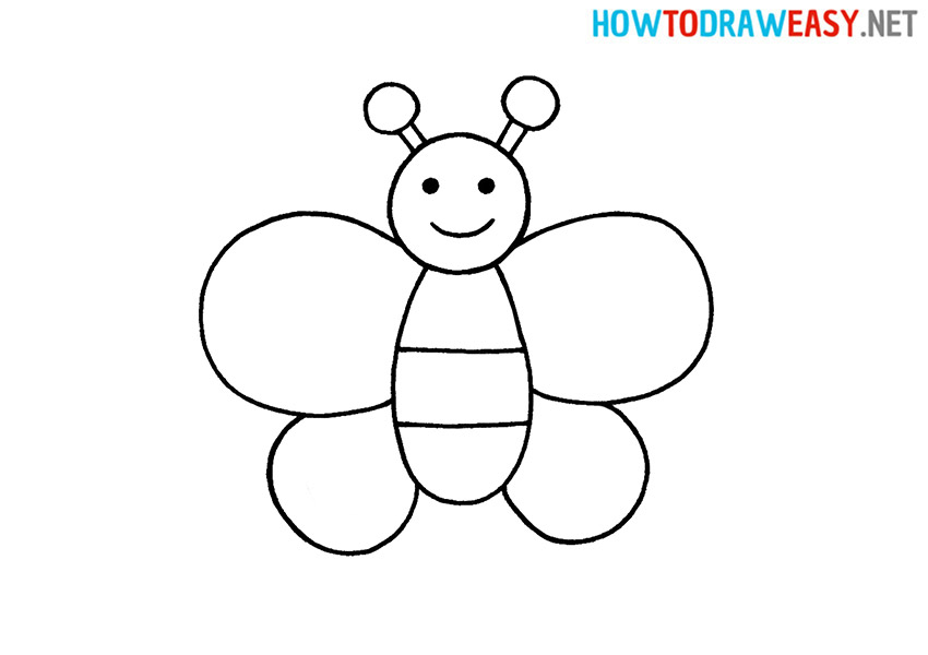 how to draw a cartoon butterfly