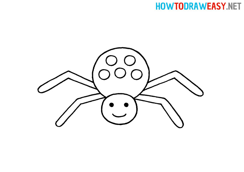 how to draw a cartoon spider