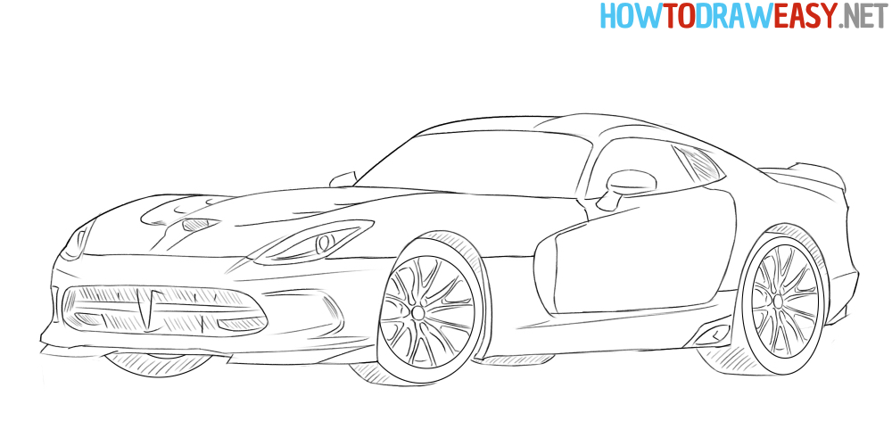 how to draw a dodge viper