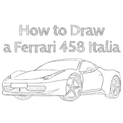 how to draw a ferrari 458