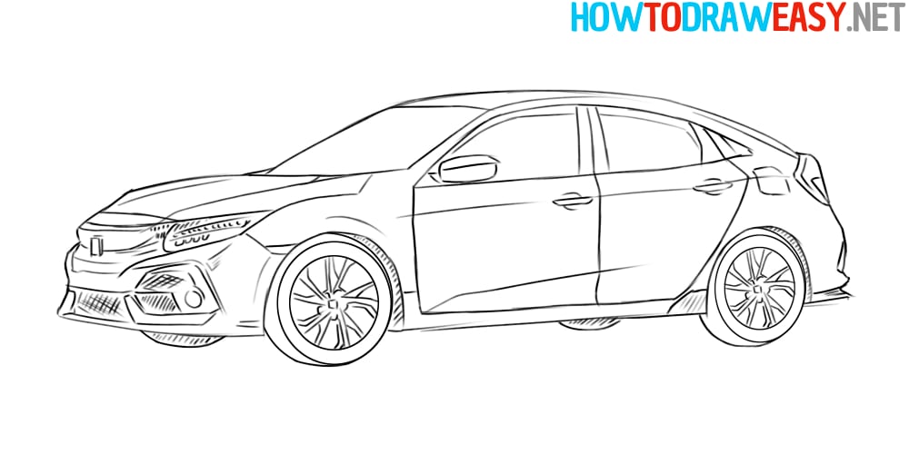 how to draw a honda civic