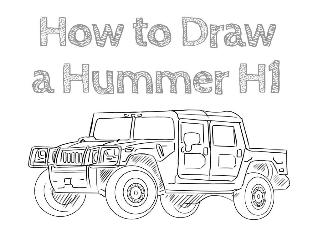 how to draw a hummer H1 for beginners