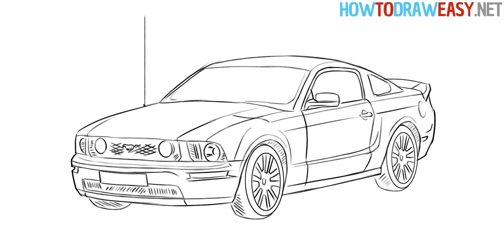 how to draw a mustang easy